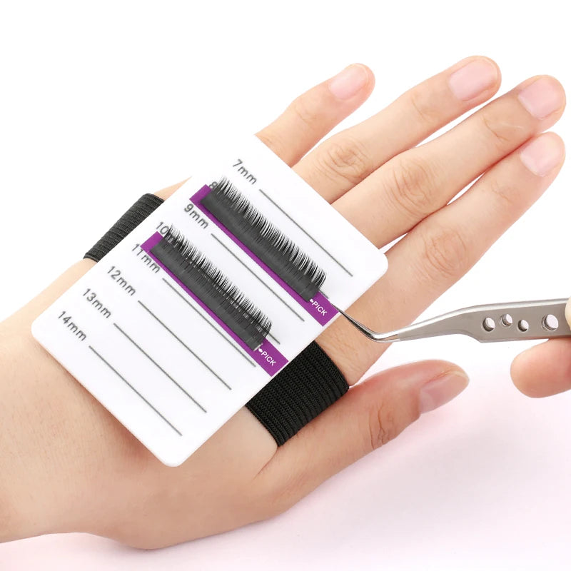 Acrylic Lashes Holder Pad Individual Eyelash Tablet with Bandage 7-14mm/8-15mm Eyelash Extensions Hand Plate Salon Makeup Tools