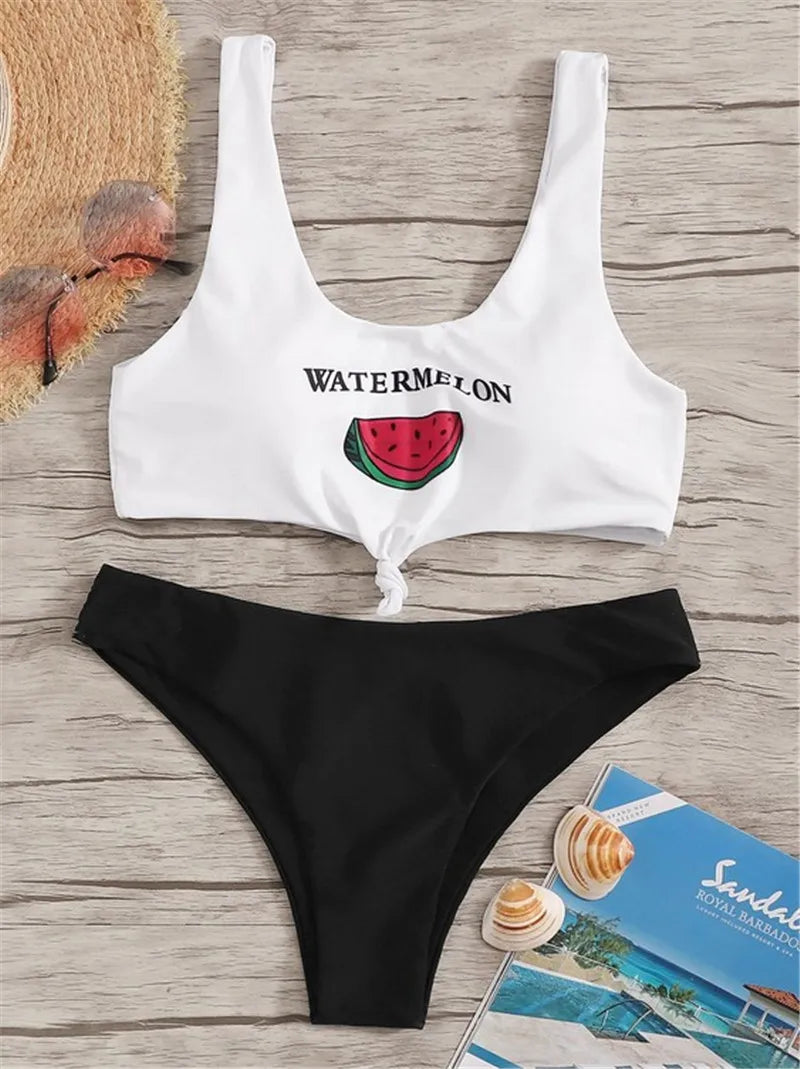 Beach Bikini 2026 Women Sexy Front Lace Up Tie Bandeau Leopard Swimsuit Female Push Up Ruffled Bow Bathing Suit Thong Swimwear
