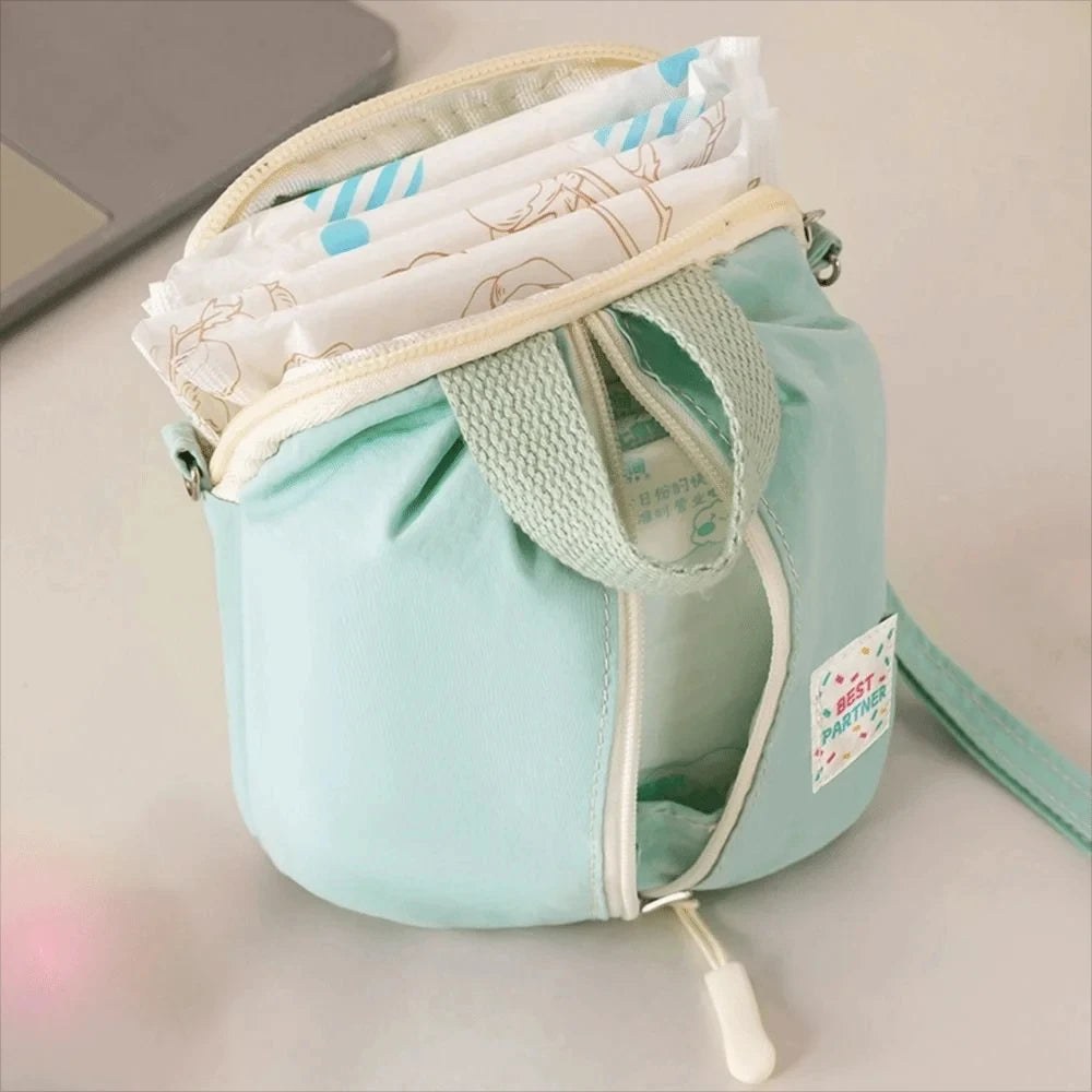 Portable Small Sanitary Pad Storage Bag Macaron Travel Toiletry Cosmetic Case Makeup Organizer Versatile