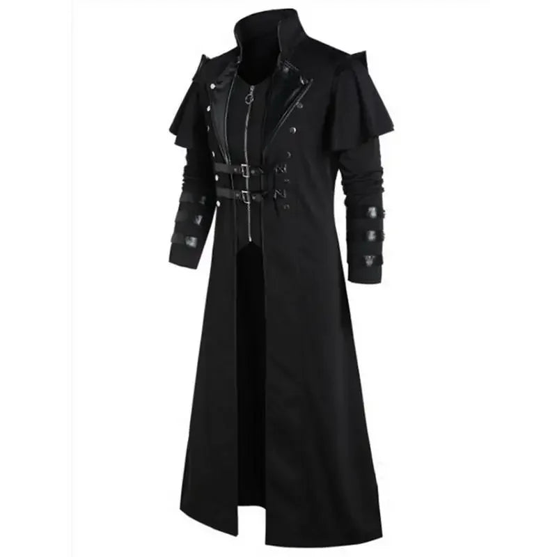 Medieval Court Banquet Long Zipper Split Stage Performance Props Clothes Men's Coat Style Fashionable and Elegant Design