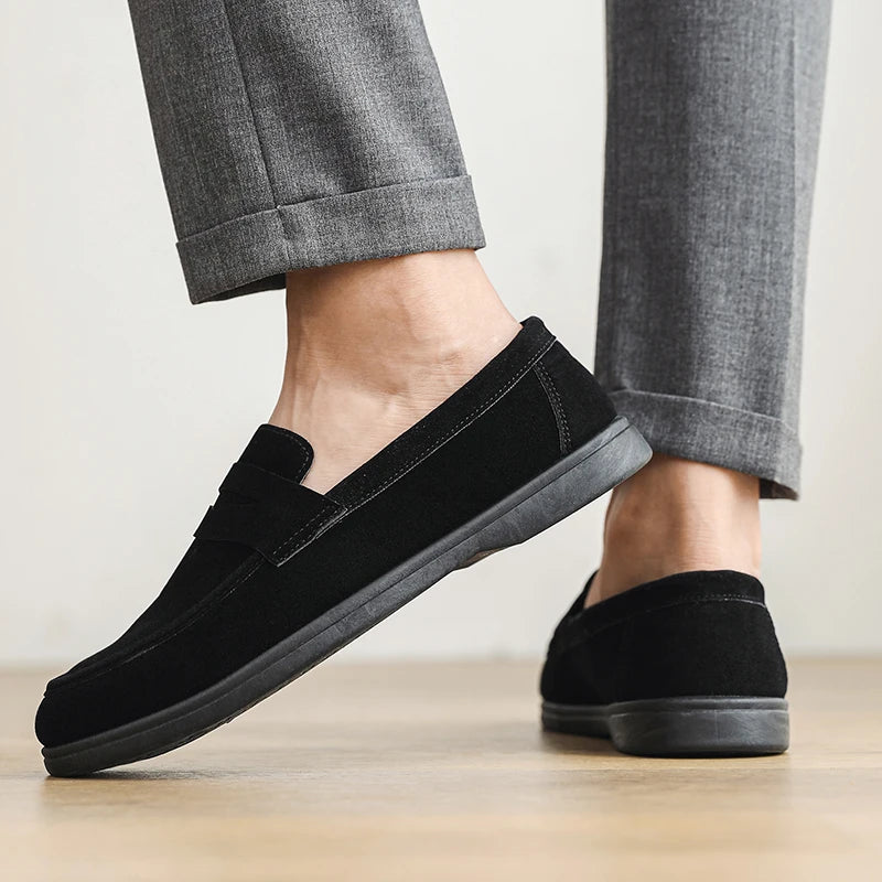 Hot Sale Men's Slip On Loafers Preppy Lightweight Breathable Comfort Outdoor Flats Non-Slip Soft Sole Casual Daily Walking Shoes