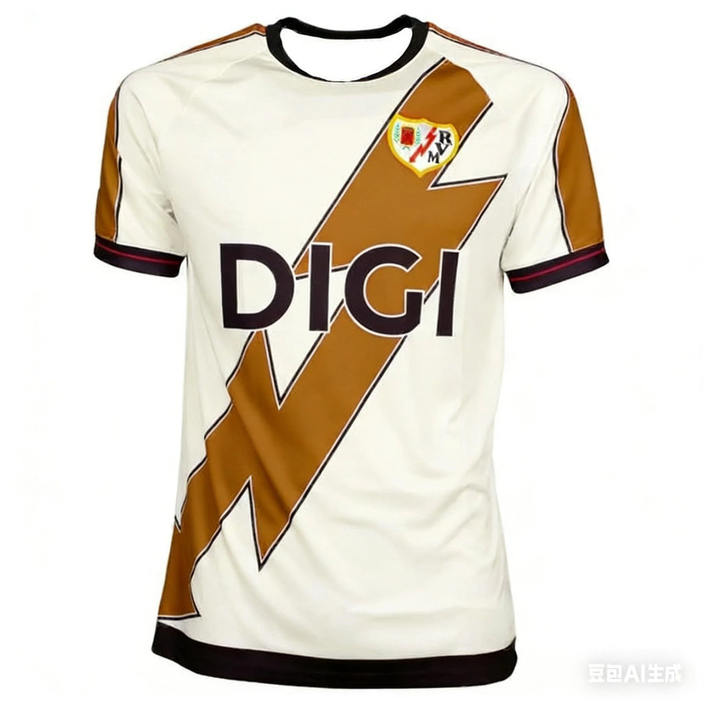 New Rayo Vallecano Home Shirt Adults T-Shirt Y2K Street Style Quick Dry Training Fitness Top Casual Sportswear Family Tees