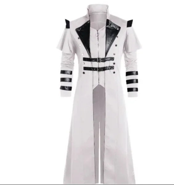Medieval Court Banquet Long Zipper Split Stage Performance Props Clothes Men's Coat Style Fashionable and Elegant Design