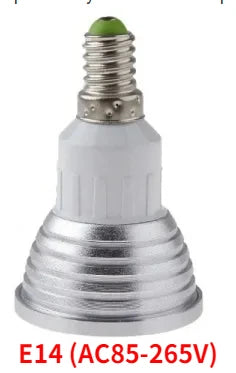 New RGB LED Spotlight 3W E27 E14 GU10 GU5.3 MR16 With 24-Key Remote Control Color Dimmable Light Bulbs For Home Decoration