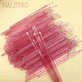 100/500Pcs Crystal Micro Applicator Brush for Eyelash Extension, Micro Cotton Swabs, Lips Mascara Wands, Pink Microbrush, Lash Lift