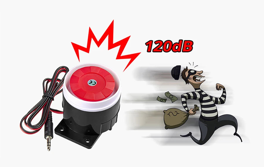 KERUI Mini Wired Siren Horn For Wireless Home Alarm Security System 120 dB Loud Siren