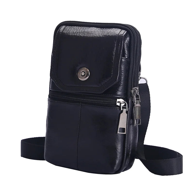 1PC Lightweight Vintage Leather Crossbody Bag Small Messenger Pouch For Men Phone And Passport Storage Use