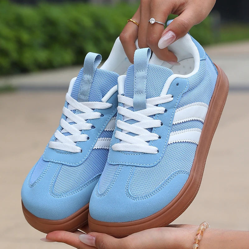 Women's Wide Foot Sports Shoes, German Training Shoes Trendy Shoes Minimalist Retro Fashion Breathable Mesh Casual Walking Shoes