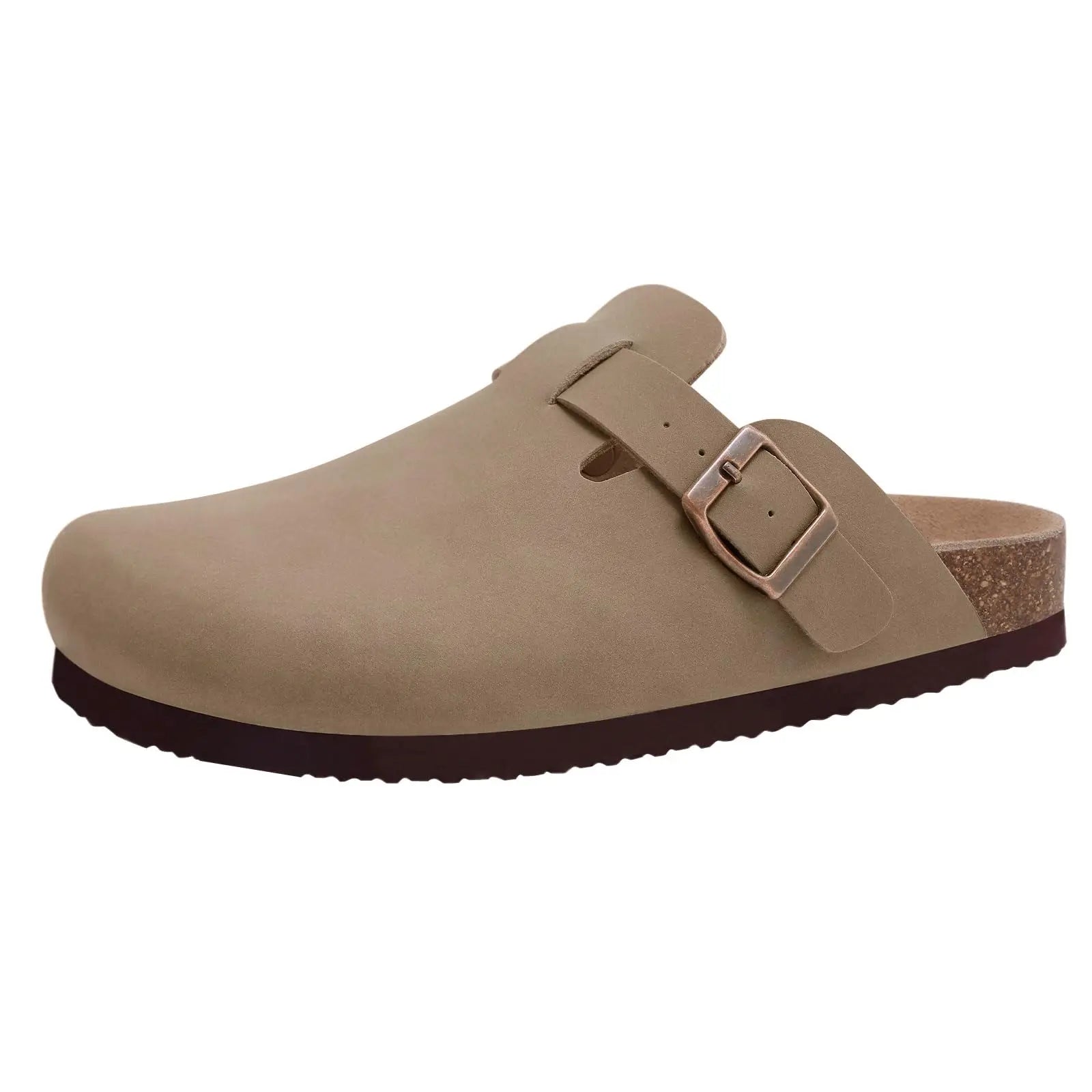 Crestar Women Genuine Suede Clogs Fashion Cow Leather Slippers New Color Soft Cork Footbed Mules Potato Shoes with Arch Support