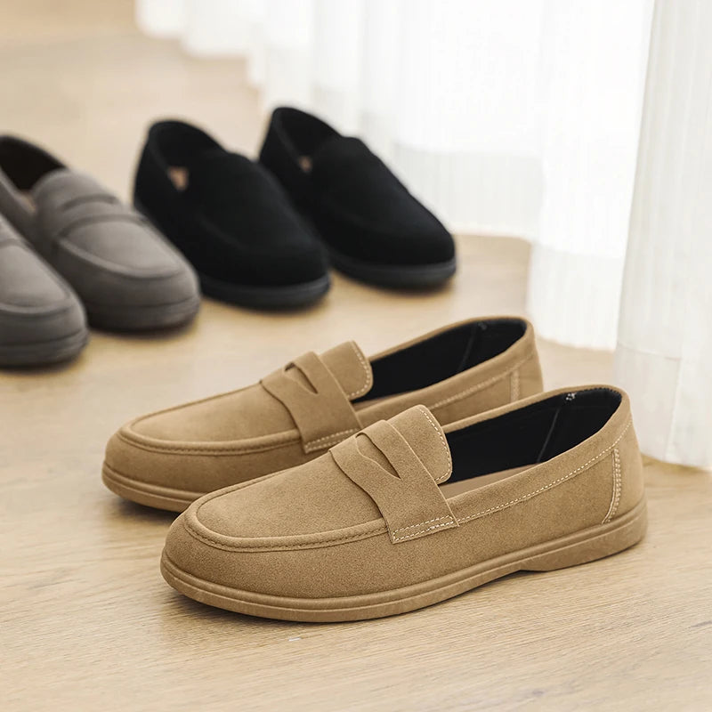 Hot Sale Men's Slip On Loafers Preppy Lightweight Breathable Comfort Outdoor Flats Non-Slip Soft Sole Casual Daily Walking Shoes