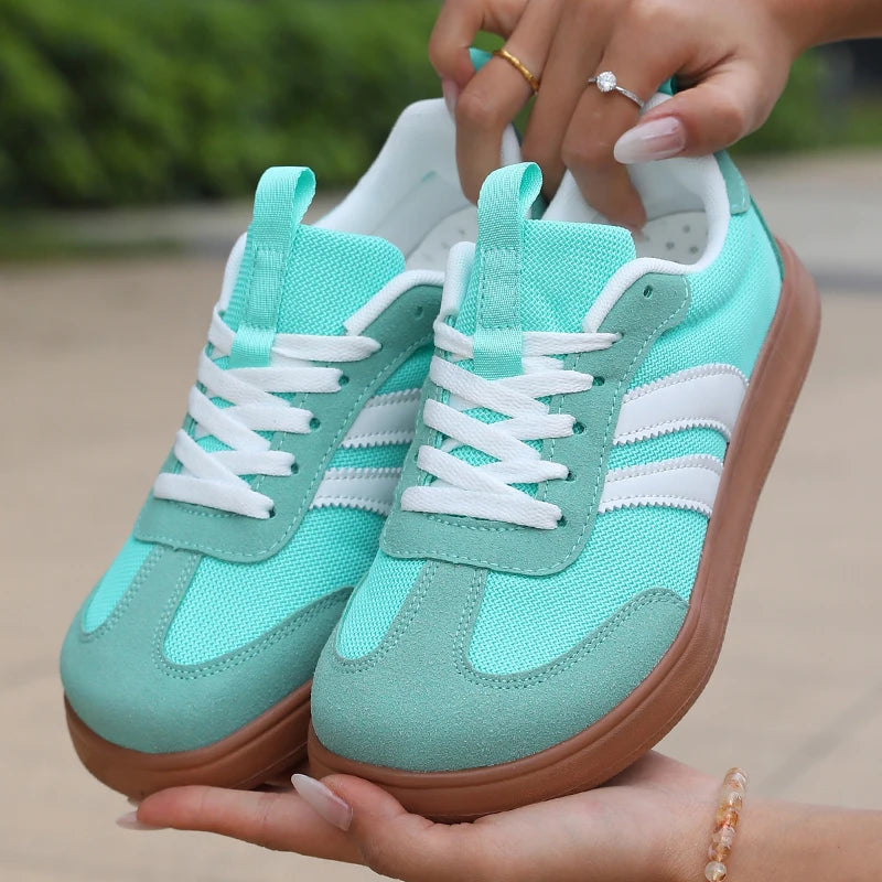 Women's Wide Foot Sports Shoes, German Training Shoes Trendy Shoes Minimalist Retro Fashion Breathable Mesh Casual Walking Shoes