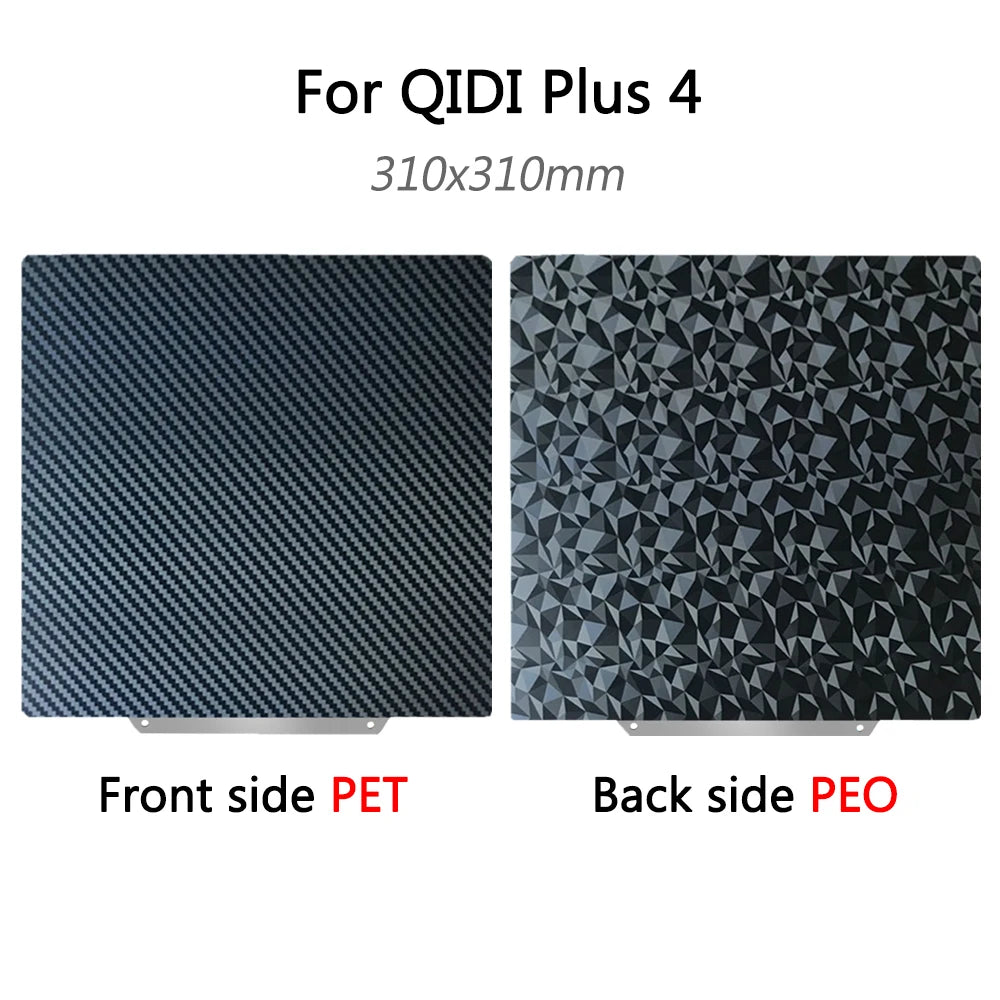 PEI Sheet PEO PET H1H PES for QIDI Plus 4, X Max 3, Q1 Pro Build Plate 330x330 310x310 250x250 Bed Accessories Silicone Socks
