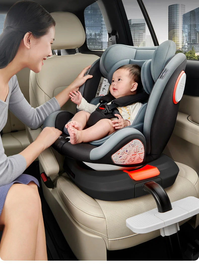 360 Swivel Toddler Car Seat with Retractable Support Anti-Tip Leg, ISOFIX Mount Safety System, Dual SIP Side Impact Module, Integrated Skeleton Shell, Forward and Rearward Facing Multi-Age Child Seat
