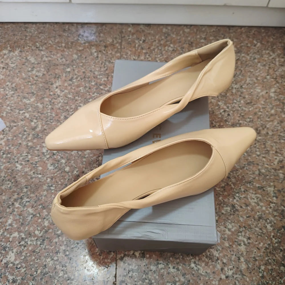 Shoes for Women 2024 Comfortable Women's Summer Footwear Moccasins Blue Low Heel Elegant Pointed Toe High Quality Popular Young