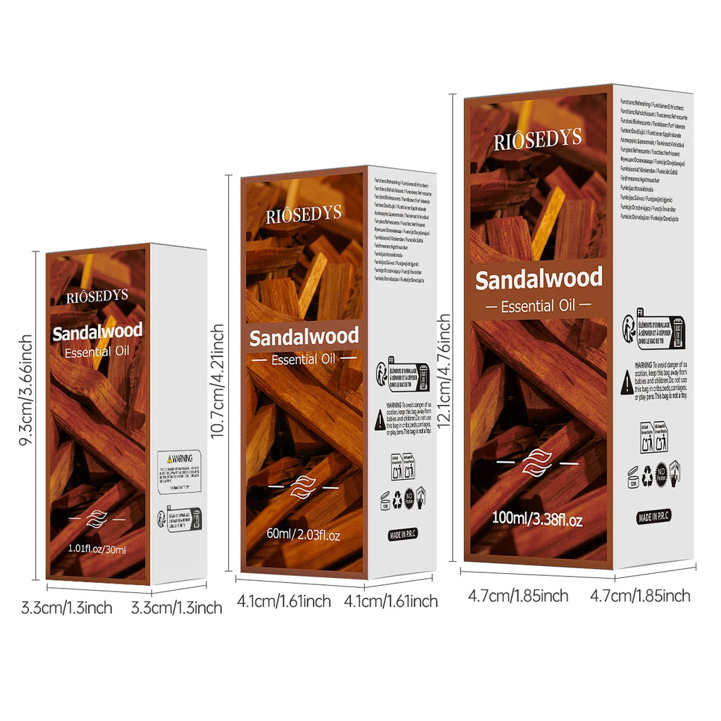 SANDALWOOD ESSENTIAL OIL moisturizing and nourishing massage oil suitable for skincare, fragrance, massage, and all skin types.