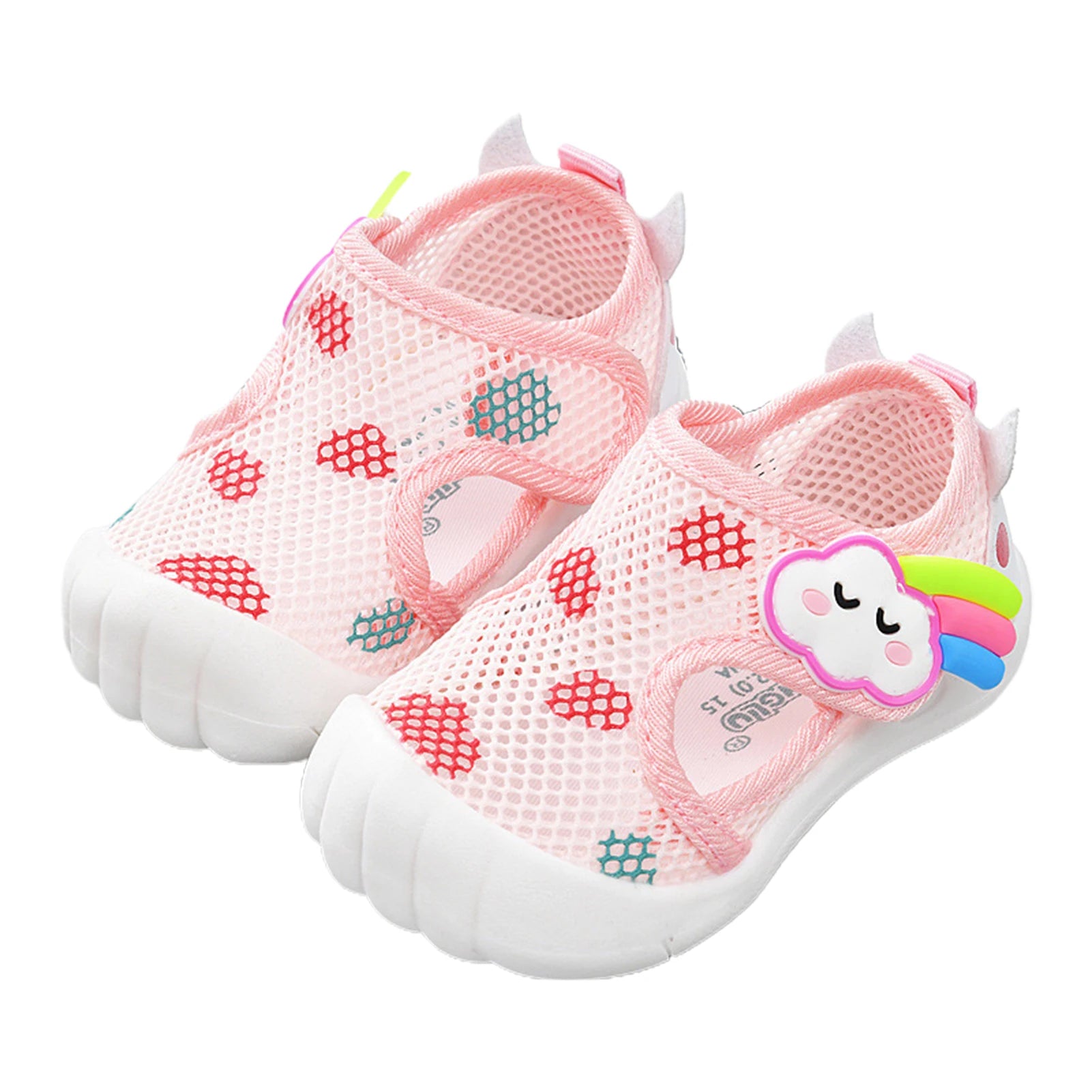 Cartoon Mesh Non-Slip Baby Breathable Shoes for Spring Summer High Elastic Comfy Shoes Kids Shoes For Learning Walking
