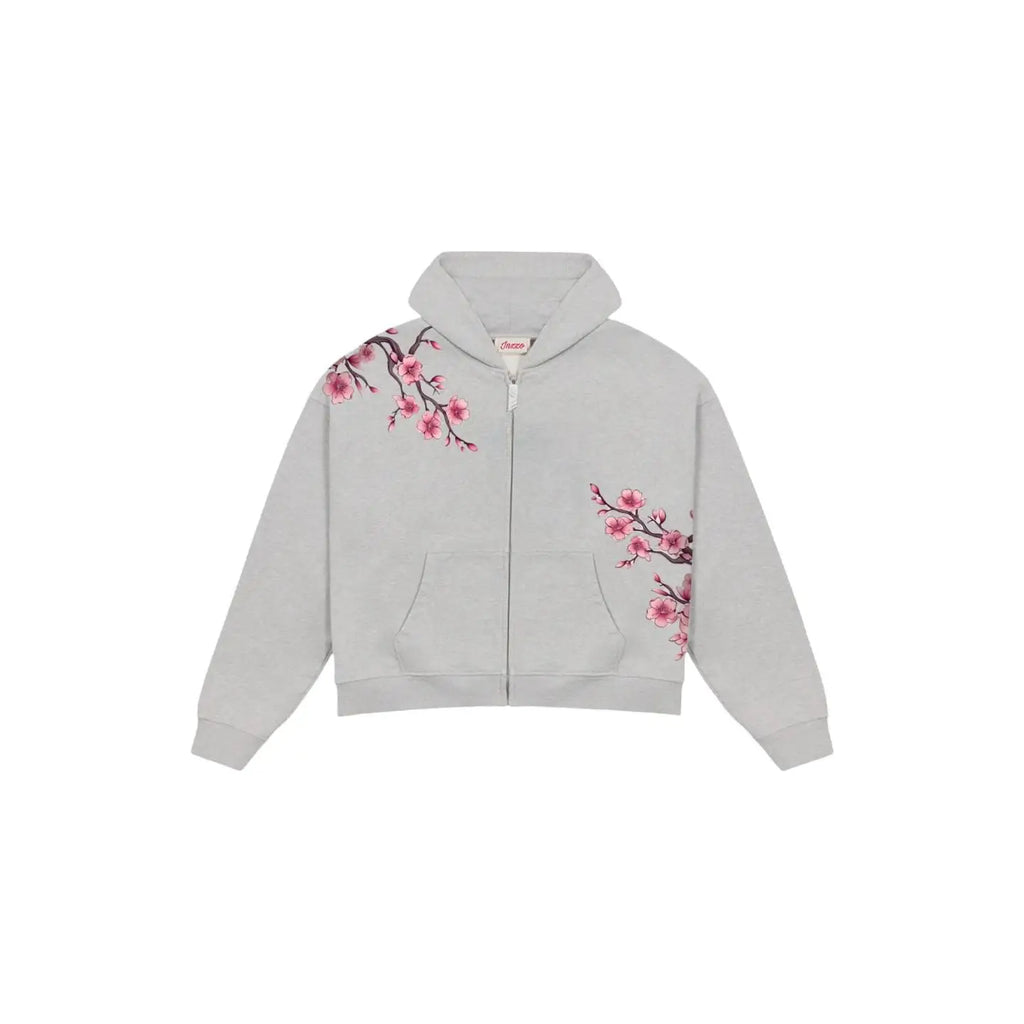 Y2K Vintage Oversized Cherry Blossom Embroidered Hooded Jacket Mens Womens Pink Zipper Coat Harajuku Hip Hop Graphic Streetwear