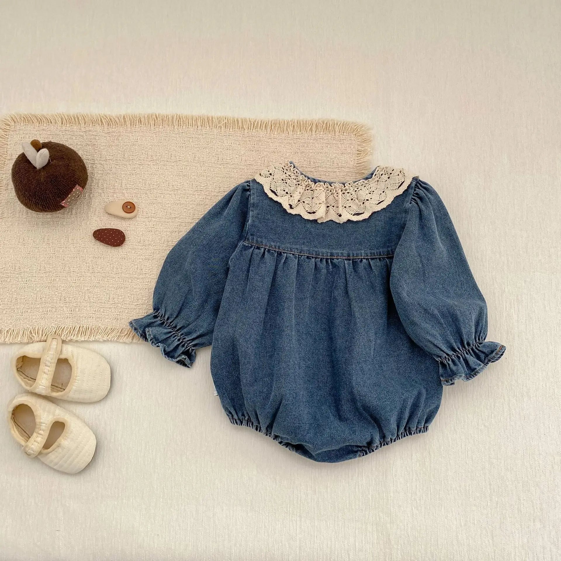 7473 Baby Clothes 2026 Spring and Autumn New Long Sleeve Baby Girl's Denim Clothes Princess Climbing Clothes