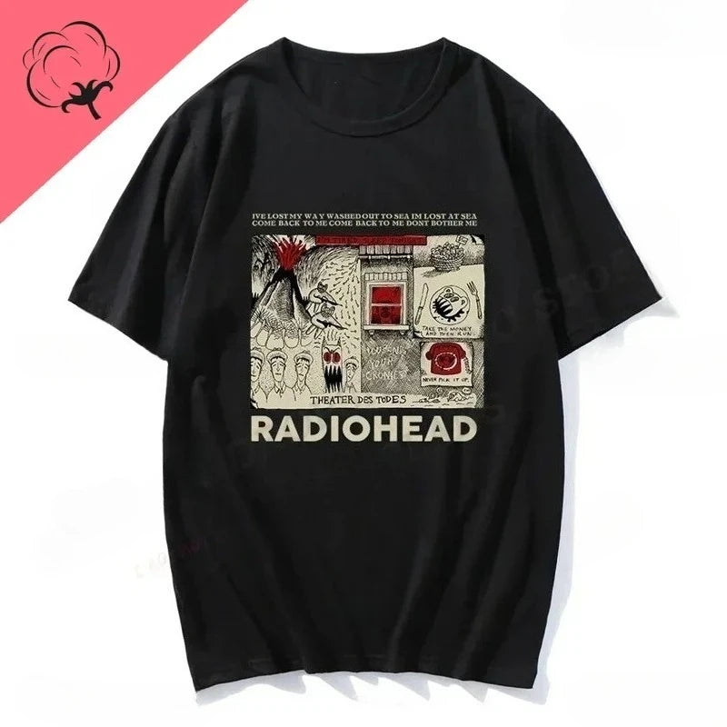 Radiohead T Shirt Men Vintage Classic Tees North America Tour Rock Boy women's t-shirt Camisetas Hombre Hip Hop Street casual Top