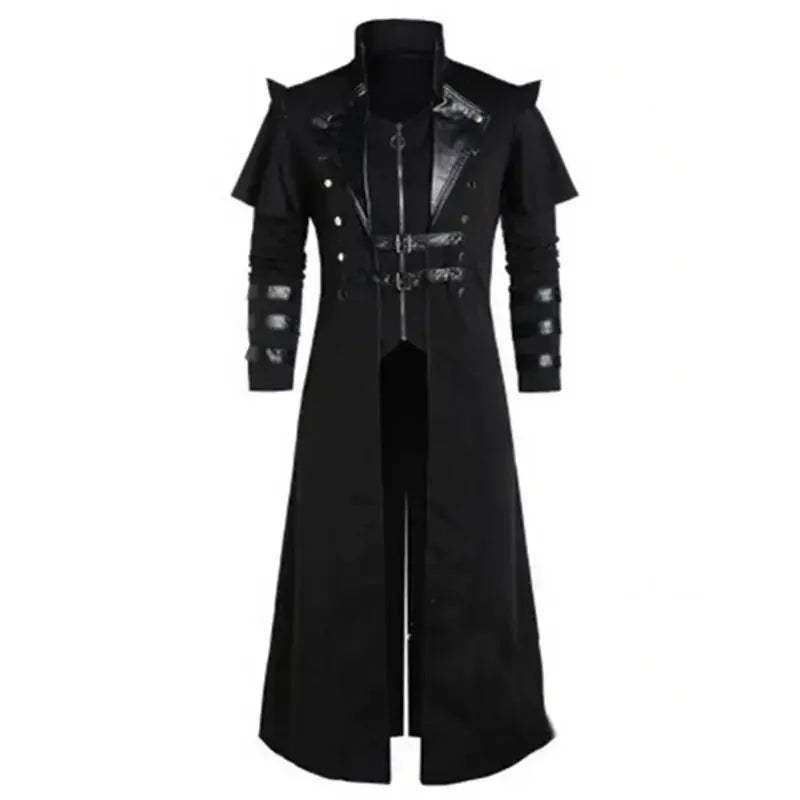 Medieval Court Banquet Long Zipper Split Stage Performance Props Clothes Men's Coat Style Fashionable and Elegant Design