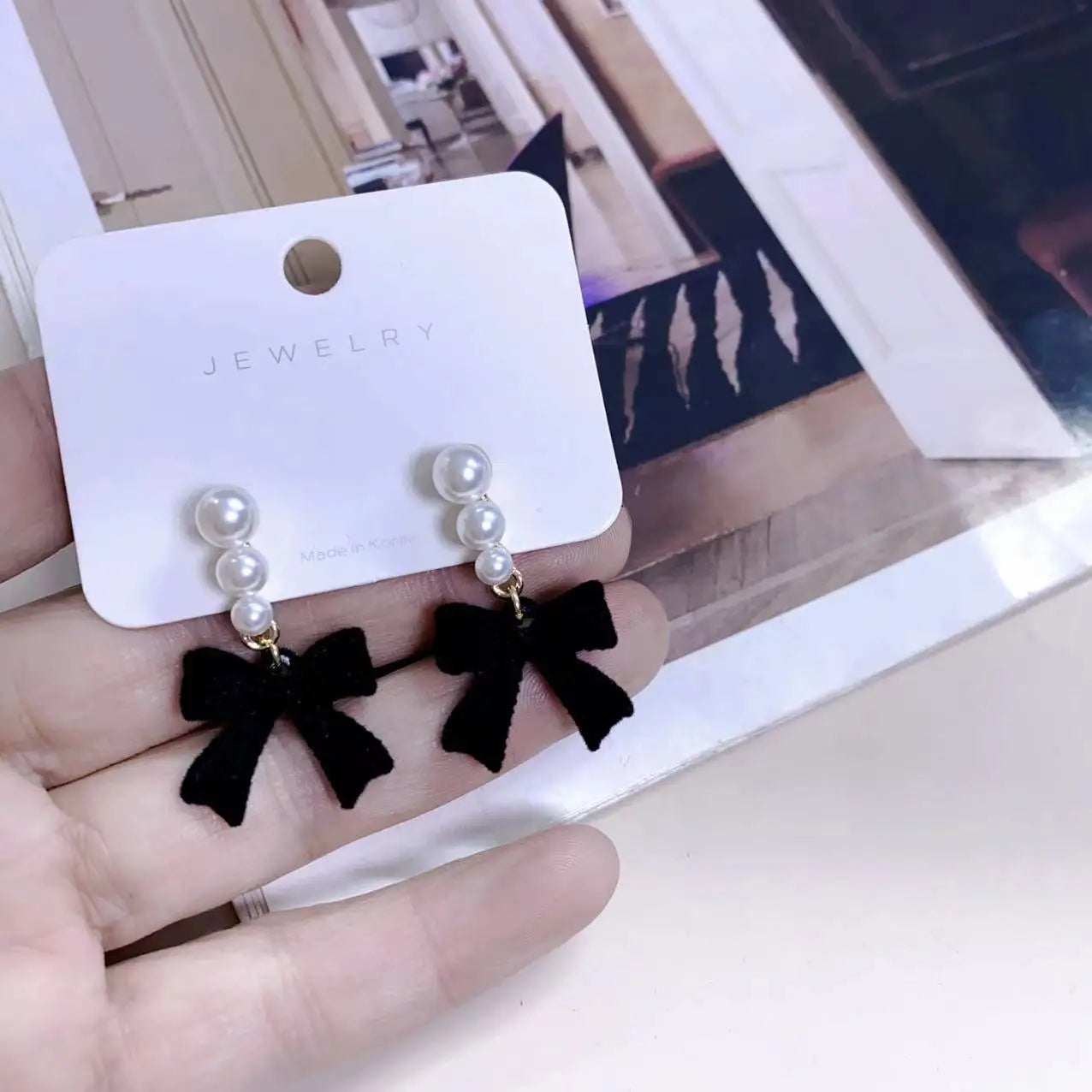 2025 New Sweet Temperament Small Fresh Bamboo White Lily Of The Valley Flower Earrings Elegant And Gentle Asymmetric  Earrings