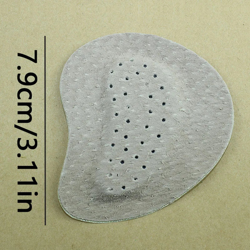2 Pairs of Forefoot Pads Made of High-Quality Leather, Soft, Shock-Absorbing, Sweat-Absorbing, Breathable, Waterproof, Anti-Wear, Self-Adhesive Half-Size Pads Suitable for Sandals and High Heels, Shock-Absorbing Slim Design