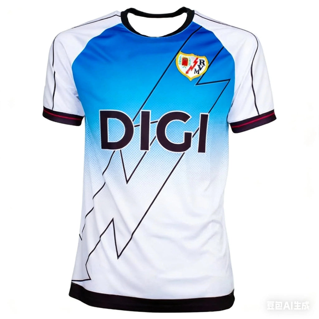 New Rayo Vallecano Home Shirt Adults T-Shirt Y2K Street Style Quick Dry Training Fitness Top Casual Sportswear Family Tees