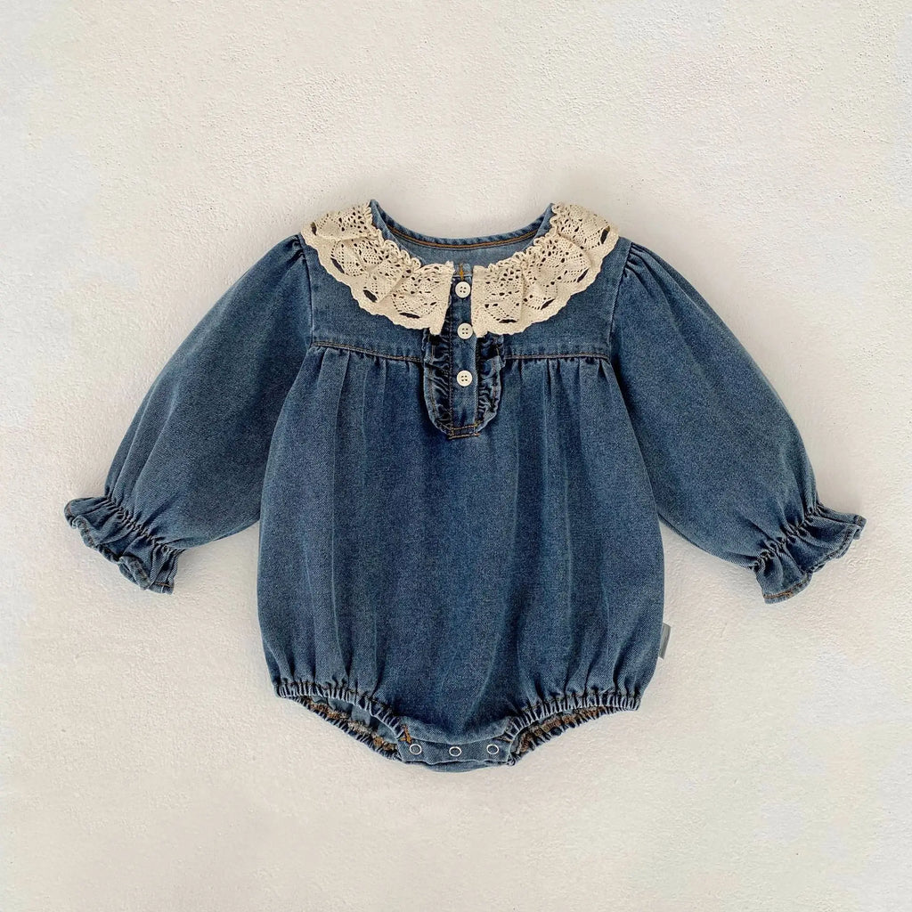 7473 Baby Clothes 2026 Spring and Autumn New Long Sleeve Baby Girl's Denim Clothes Princess Climbing Clothes