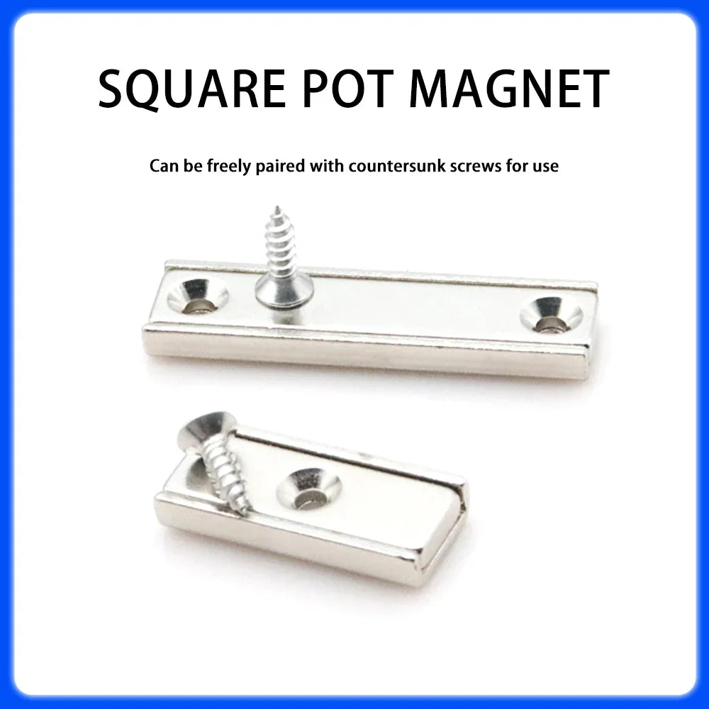 L10~L120 Strong Square Pot Magnet  Long Magnetic Tool Carrier With Hole Magnetic Holder For Home Office DIY