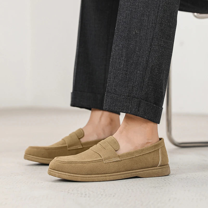 Hot Sale Men's Slip On Loafers Preppy Lightweight Breathable Comfort Outdoor Flats Non-Slip Soft Sole Casual Daily Walking Shoes