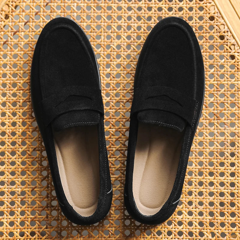 Hot Sale Men's Slip On Loafers Preppy Lightweight Breathable Comfort Outdoor Flats Non-Slip Soft Sole Casual Daily Walking Shoes