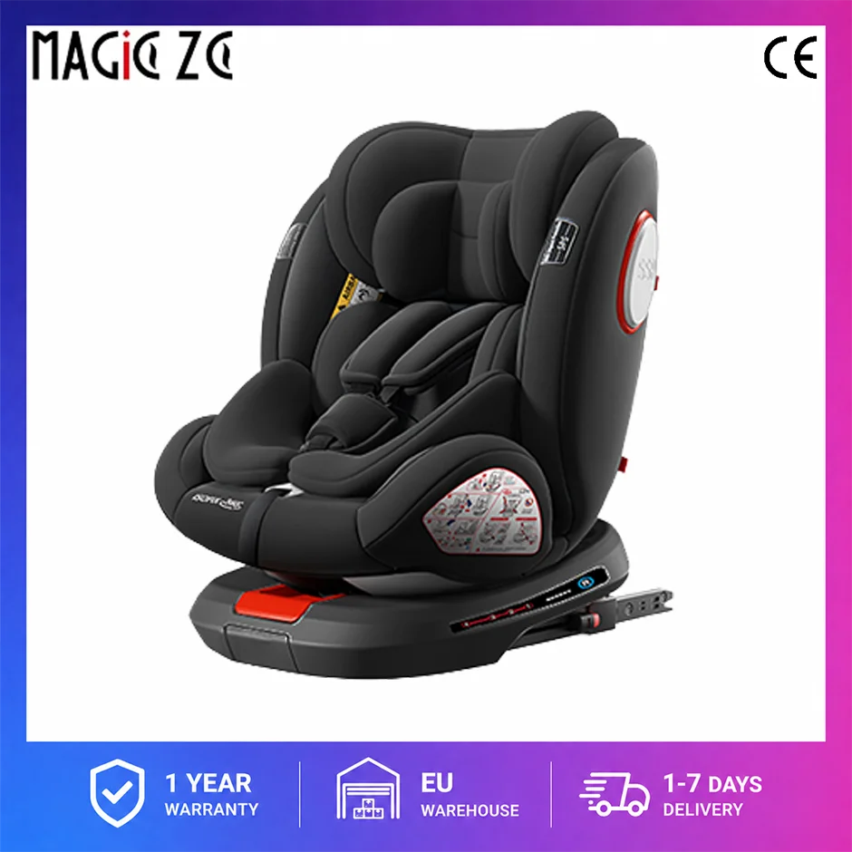 360 Swivel Toddler Car Seat with Retractable Support Anti-Tip Leg, ISOFIX Mount Safety System, Dual SIP Side Impact Module, Integrated Skeleton Shell, Forward and Rearward Facing Multi-Age Child Seat