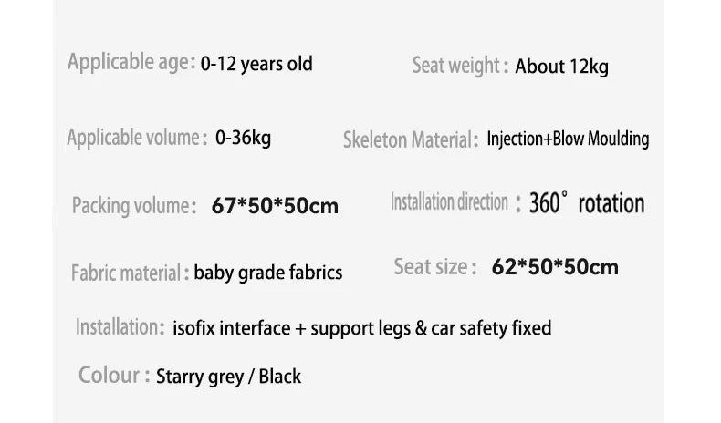 360 Swivel Toddler Car Seat with Retractable Support Anti-Tip Leg, ISOFIX Mount Safety System, Dual SIP Side Impact Module, Integrated Skeleton Shell, Forward and Rearward Facing Multi-Age Child Seat