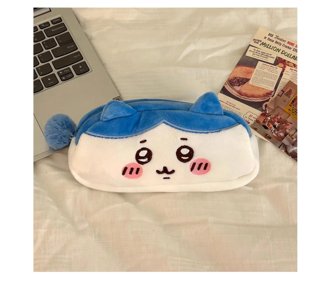 Cute animal storage bag Plush Pencil Case, Cute Anime Stationery Pouch, Large Capacity Soft Pen Bag for School Students Girls