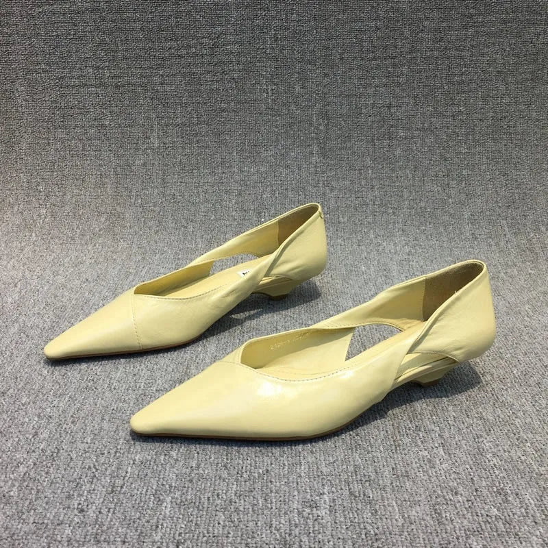 Shoes for Women 2024 Comfortable Women's Summer Footwear Moccasins Blue Low Heel Elegant Pointed Toe High Quality Popular Young