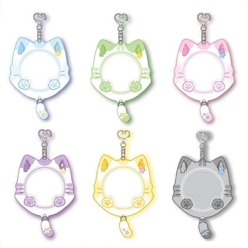 Kawaii Cat Ear Badge Protector Keychain For Women Charm Anime PVC Bag Display With Tail Collection Young Girls Jewelry Gift N927