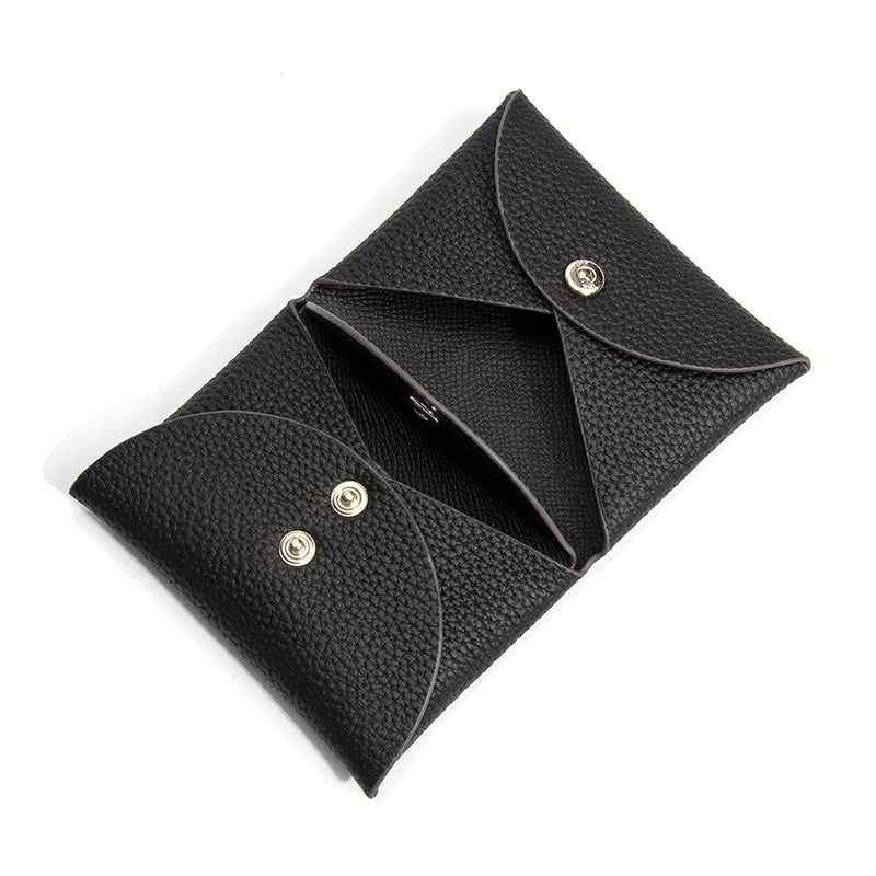 Cowhide Mini Envelope Card Bag Women's Business Card Holder Credit Cards Document Bag Coin Purse Designer Classic Card Bag