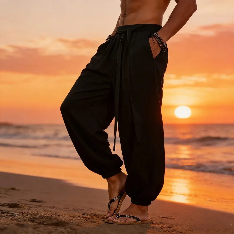 FGKKS Brand New Men's Pants Fashion Casual Holiday Comfortable Cotton Loose Style Spring Pants Men's Traveling Trousers