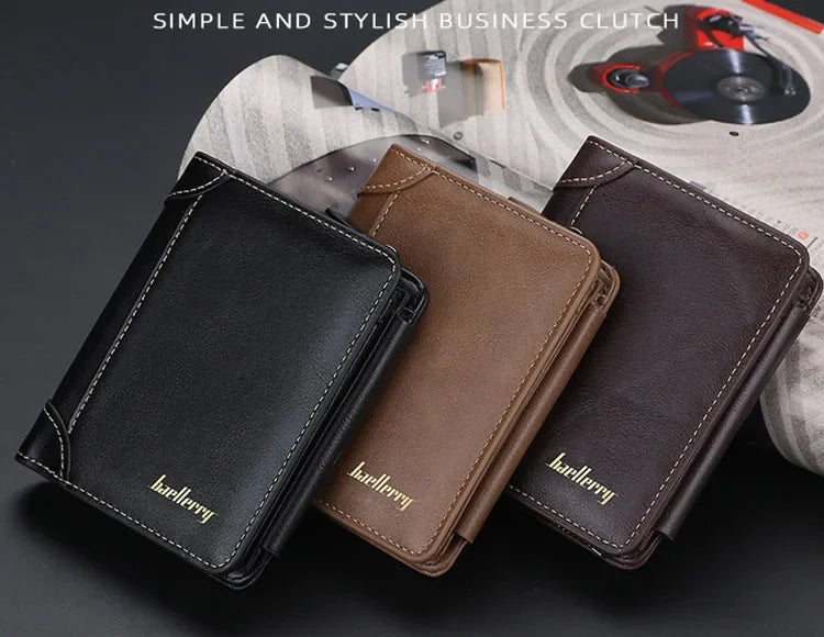 Baellerry PU Leather Men Wallets High Quality Zipper Short Desigh Card Holder Male Purse Vintage Coin Holder Men Wallets