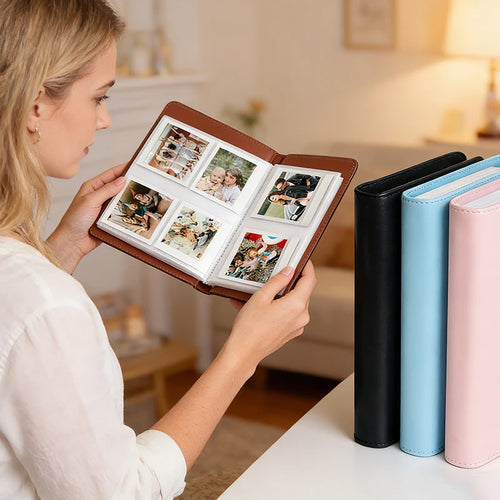 288-Card Slot Square Photo Album, Children's Growth Commemorative Photo Album, Suitable for Instax Sq1/6/10/20/40/Kodak C300R Camera Photos, Solid Color PU Photo Album, Suitable for Kodak Mini 3 Square, Mini Shot 3 Square