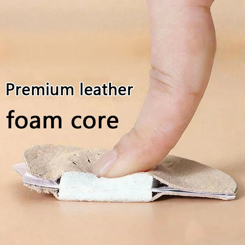 Forefoot Pads, High-Quality Leather, Self-Adhesive Half-Size Insoles, Shock-Absorbing, Breathable for Sandals & High Heels
