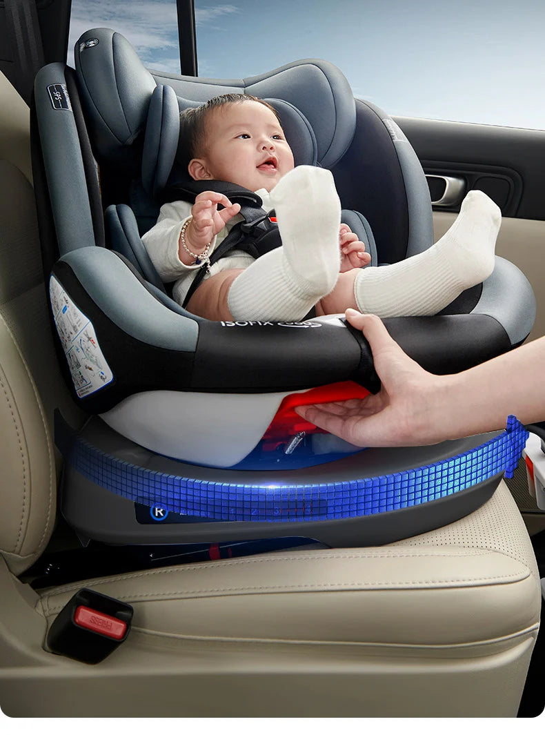360 Swivel Toddler Car Seat with Retractable Support Anti-Tip Leg, ISOFIX Mount Safety System, Dual SIP Side Impact Module, Integrated Skeleton Shell, Forward and Rearward Facing Multi-Age Child Seat