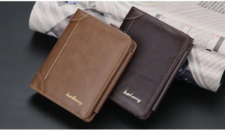 Baellerry PU Leather Men Wallets High Quality Zipper Short Desigh Card Holder Male Purse Vintage Coin Holder Men Wallets