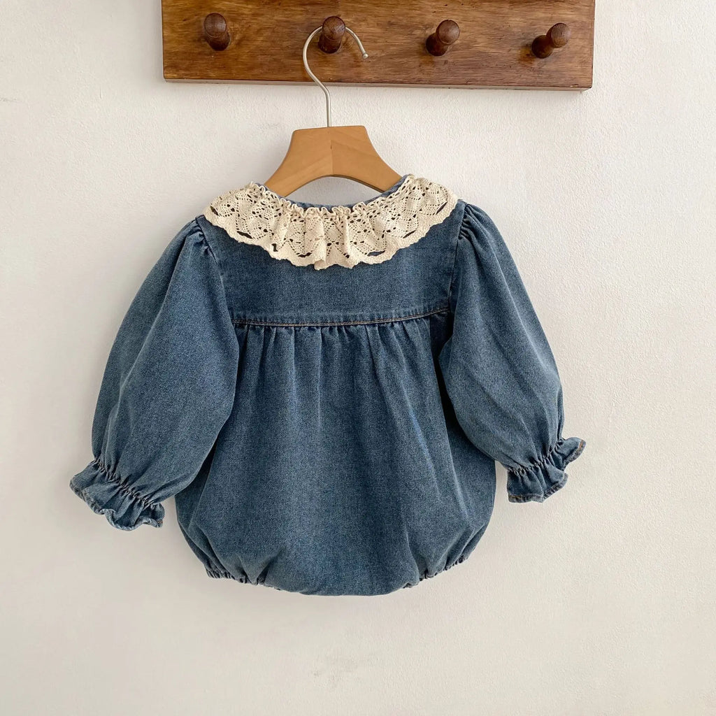 7473 Baby Clothes 2026 Spring and Autumn New Long Sleeve Baby Girl's Denim Clothes Princess Climbing Clothes