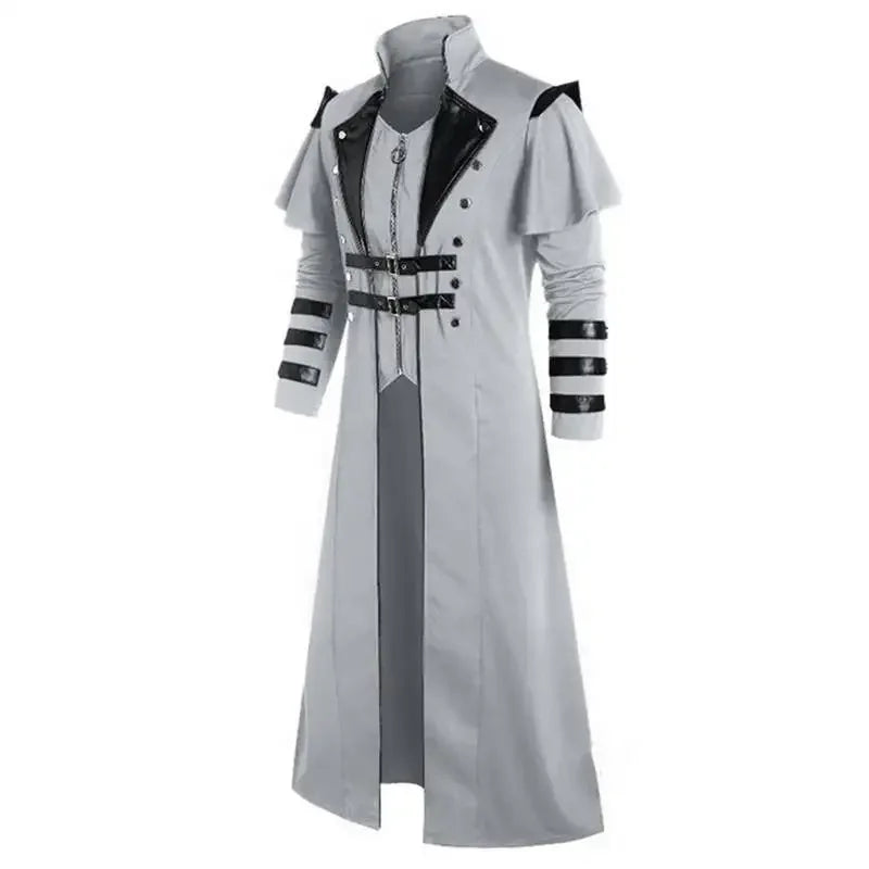 Medieval Court Banquet Long Zipper Split Stage Performance Props Clothes Men's Coat Style Fashionable and Elegant Design