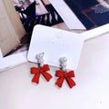 2025 New Sweet Temperament Small Fresh Bamboo White Lily Of The Valley Flower Earrings Elegant And Gentle Asymmetric  Earrings