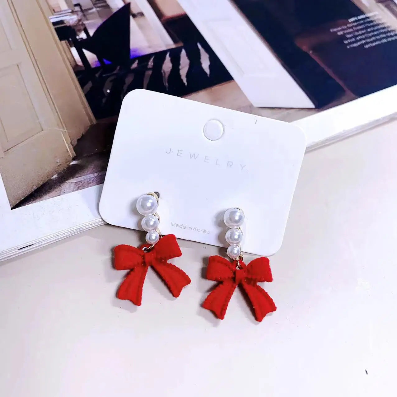 2025 New Sweet Temperament Small Fresh Bamboo White Lily Of The Valley Flower Earrings Elegant And Gentle Asymmetric  Earrings