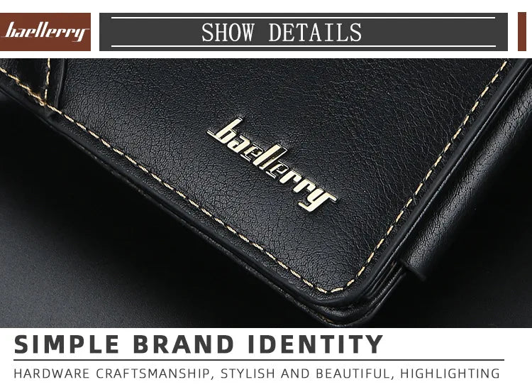 Baellerry PU Leather Men Wallets High Quality Zipper Short Desigh Card Holder Male Purse Vintage Coin Holder Men Wallets