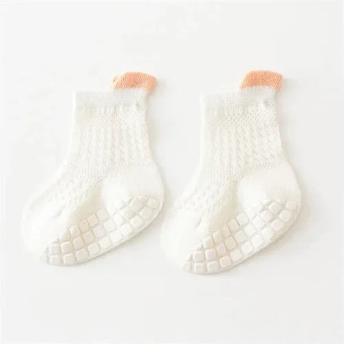 3 Pairs/lot RAISE 6 Colored Non-slip Baby Girl Socks Breathable Thin Infant Girl Cotton Socks Kids Mesh Socks Children's Sock Kit