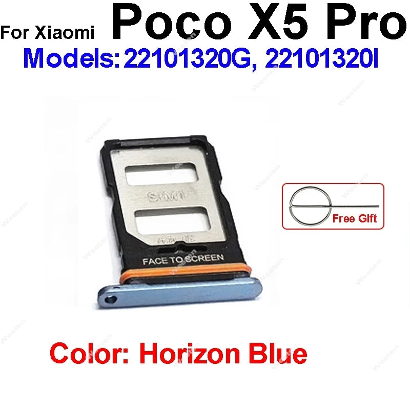 Sim Card Tray Holder For Xiaomi Poco X5 F5 Pro M5 M5s SIM Card Slot Holder Socket Reader Adapter Replacement Repair Parts